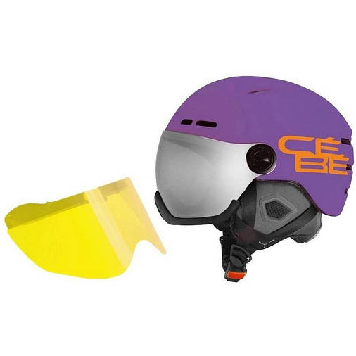 Шлем горнолыжный с 2 визорами Cebe Fireball L 58-61 (cat.3, cat.1) Purple-Orange, фото 2