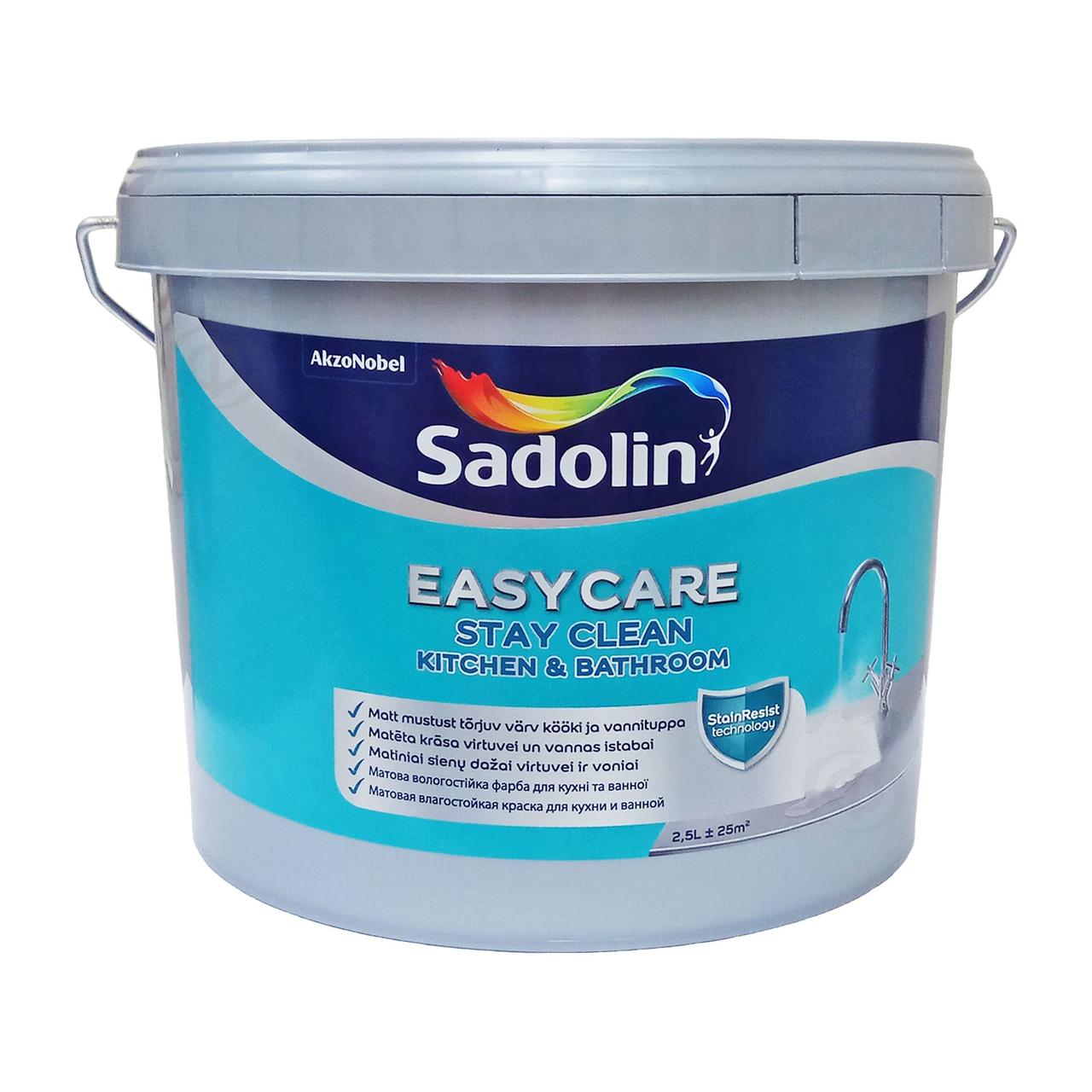 Акрилова фарба Sadolin EasyCare Kitchen&Bathroom для стін та стелі вологостійка, безбарвна, BC, 2,33 л