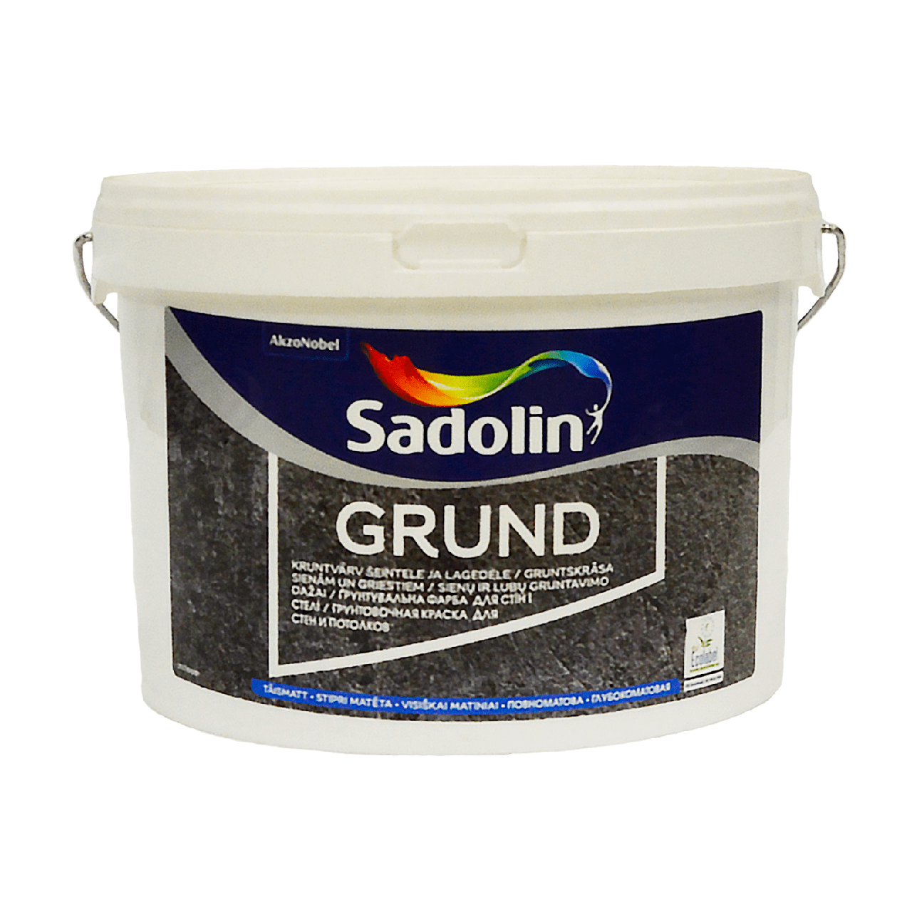 Грунтувальна фарба на водній основі Sadolin Grund для стін та стелі, біла, 2,5 л