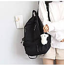 Рюкзак чоловічий місткий для підлітка водонепроникний шкільний Goghvinci чорний, фото 4