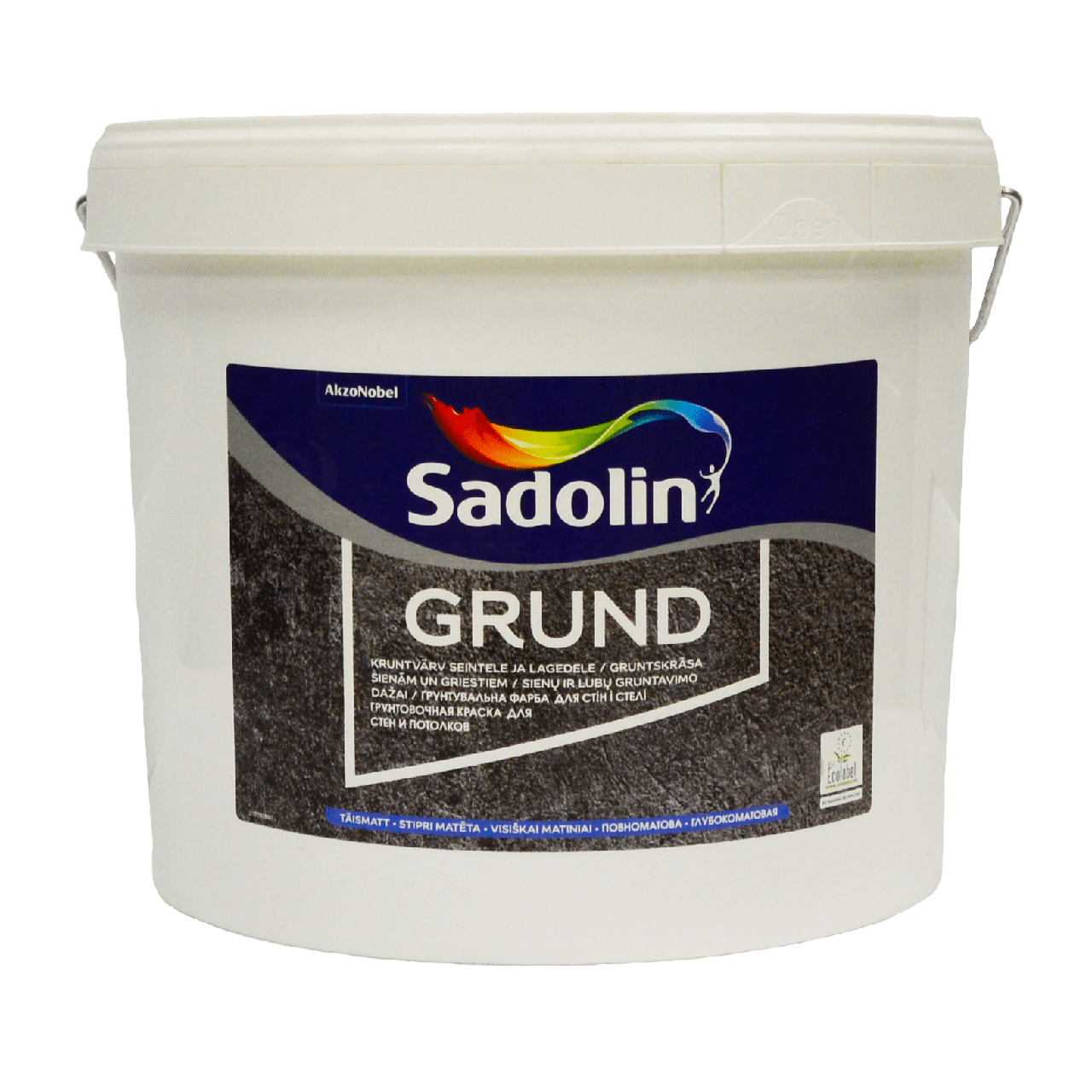 Грунтувальна фарба на водній основі Sadolin Grund для стін та стелі, біла, 10 л.