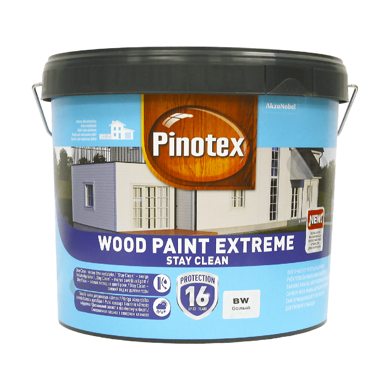 Фарба для дерева Pinotex Wood Paint Extreme самоочищається, безбарвна, BW, 10 л, фото 1