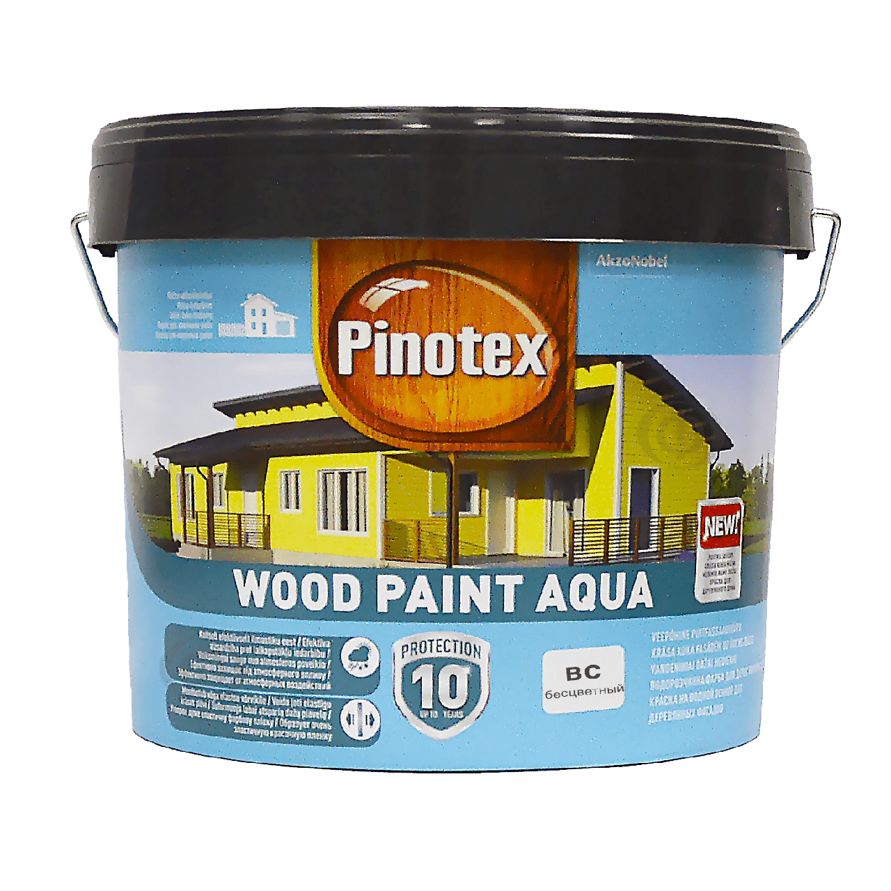 Фарба для дерева Pinotex Wood Paint Aqua атмосферостійка, безбарвна, BC, 8,37 л