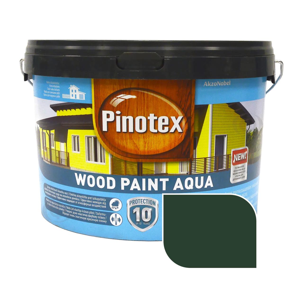 Фарба для дерева Pinotex Wood Paint Aqua атмосферостійка, зелена, 2,5 л, фото 1