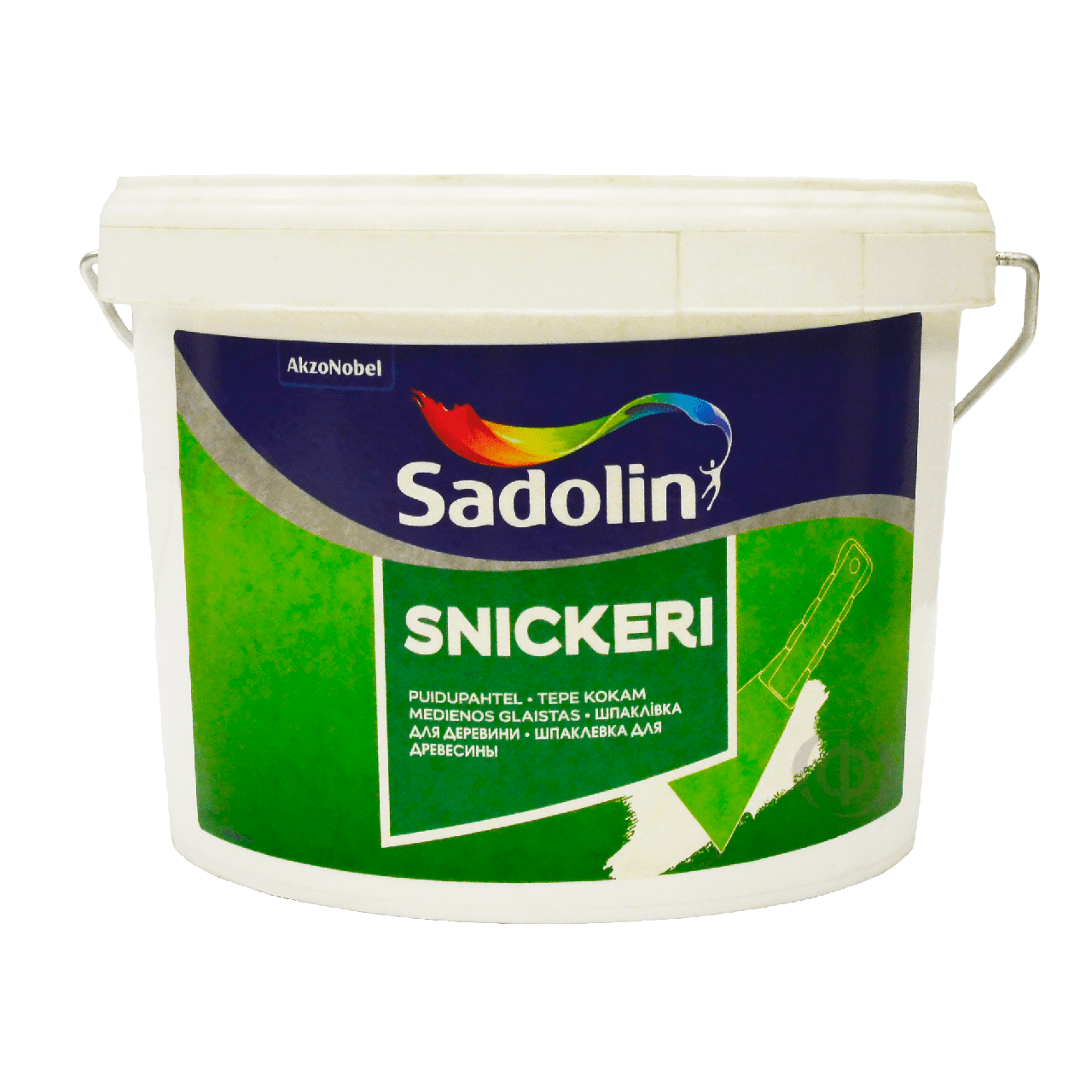 Дрібнозерниста шпаклівка для дерева Sadolin Snickeri столярна, біла, 2,5 л