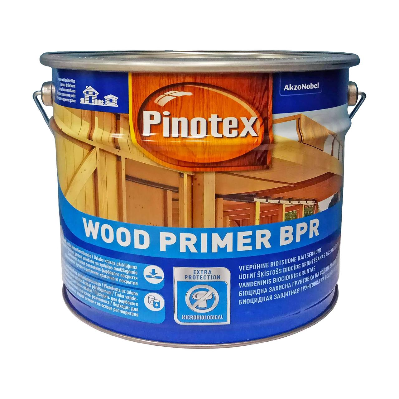 Ґрунтовка для дерева Pinotex Wood Primer BPR біоцидна, безбарвна, 10 л