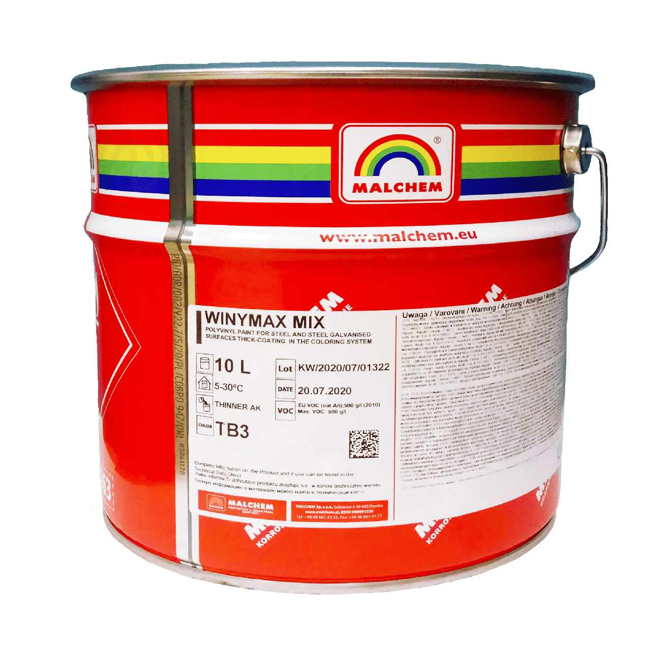 Фарба 3 в 1 по металу Malchem Winymax M антикорозійна однокомпонентна, безбарвна, TB 3, 10 л