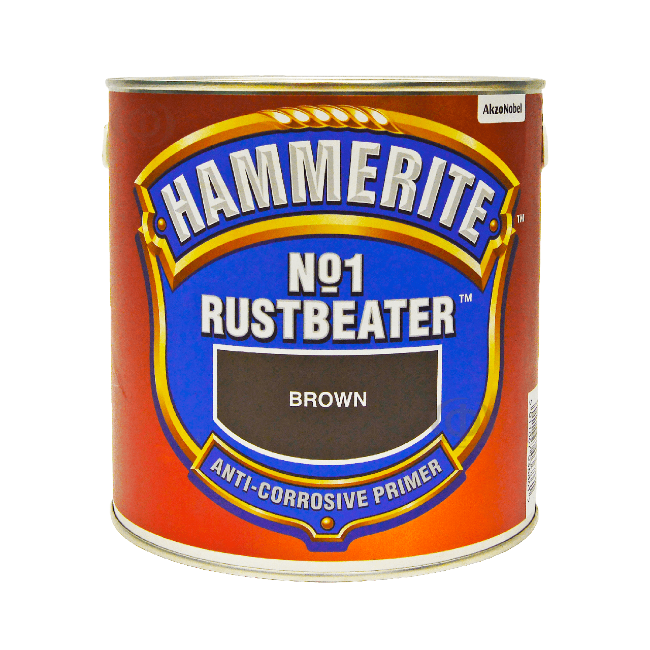 Грунт по металу Hammerite No.1 Rustbeater антикорозійний, темно-коричневий, 2,5 л