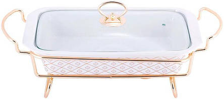 Марміт Kamille Food Warmer "In Gold" керамічна форма 2.5л, 36.5см 7trav 7trav з підігрівом, фото 1