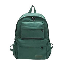 Молодіжний чоловічий рюкзак для хлопця міський стильний однотонний зеленого кольору