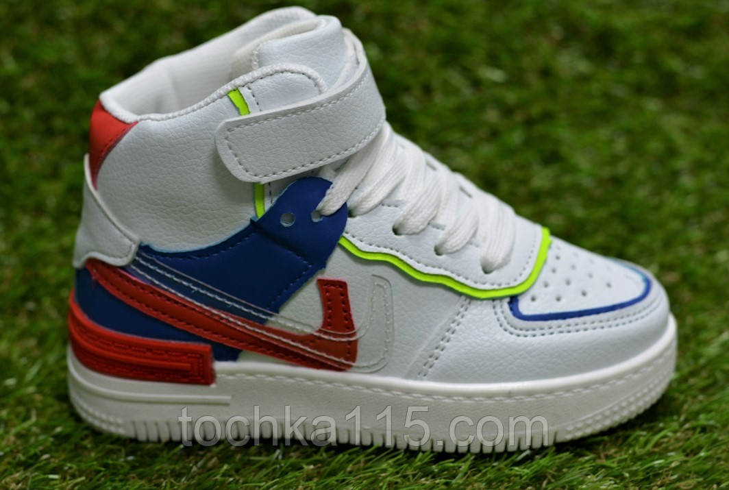 Кросівки дитячі високі хайтопи Nike air Force white Kimbo-o 29-31