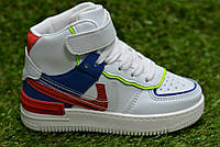 Кроссовки детские высокие хайтопы Nike air Force white Kimbo-o 26-31