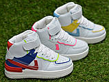 Кросівки дитячі високі хайтопи Nike air Force white Kimbo-o 29-31, фото 3