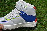 Кросівки дитячі високі хайтопи Nike air Force white Kimbo-o 29-31, фото 8