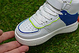 Кросівки дитячі високі хайтопи Nike air Force white Kimbo-o 26-31, фото 5