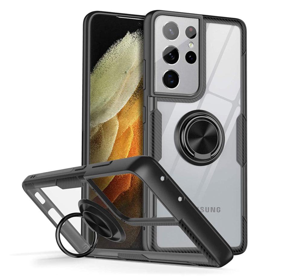 Чохол Primolux Ring Magnetic Stand для Samsung Galaxy S21 Ultra (SM-G998 / G9980) - Black