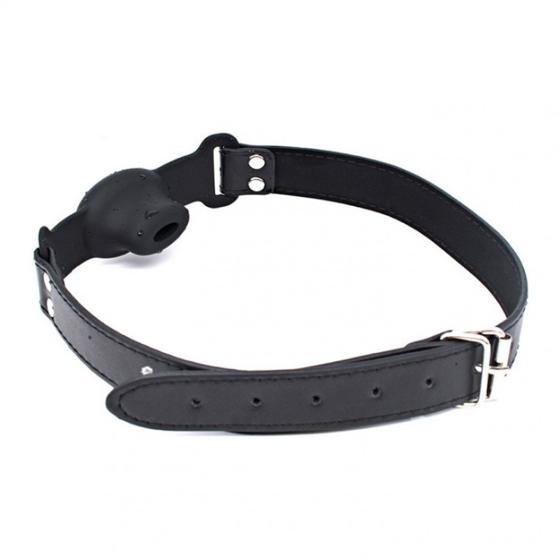 Silicone Hollow Gag Black | Puls69