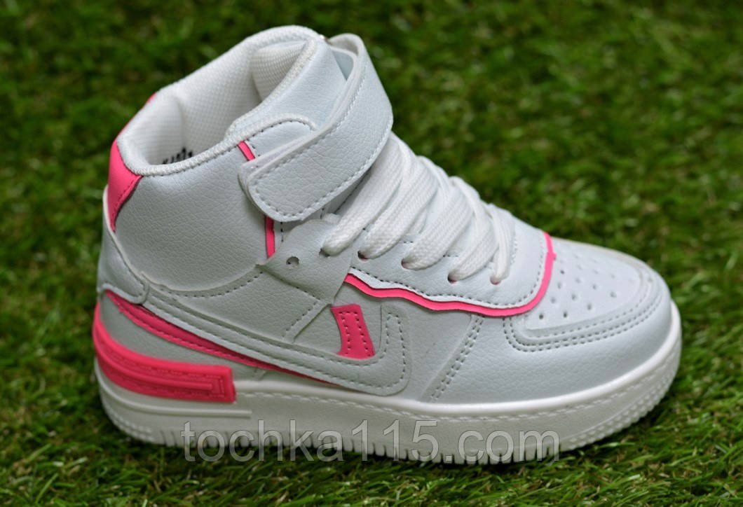 Високі дитячі кросівки хайтопи Nike air Force white найк аїр форс 27-30