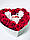 Букет квітів декоративного мила "Рафаелло" в коробці серце 15 троянд і 4шт рафаелло, фото 4