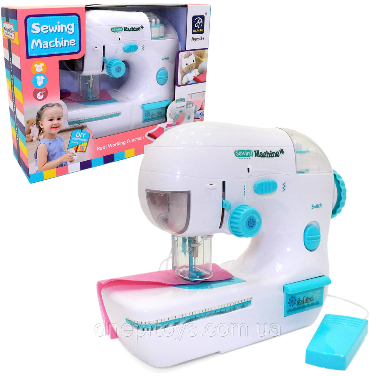 Іграшкова дитяча швейна машинка Sewing Machine білий захист рук світло 20*25*10 см (7920)