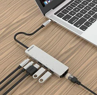 Переходник 6в1 ZAMAX концентратор USB хаб разветвитель Type C HUB to 4k хаб для MacBook
