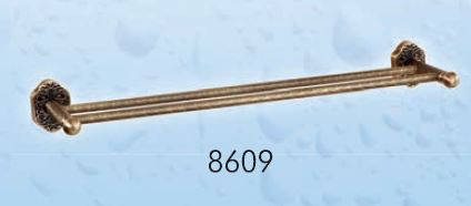 Тримач рушників подвійний BADICO PREMIUM 8609 antic brass, фото 2