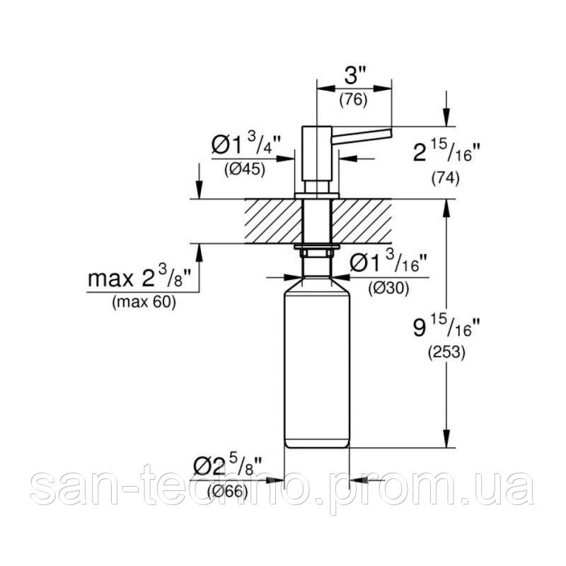 Дозатор для моющего средства Grohe Cosmopolitan 40535000 - фото 2 - id-p1565686957