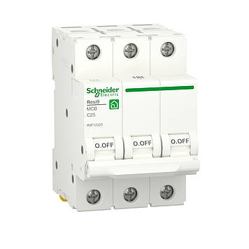 Автоматичний вимикач RESI9 Schneider Electric 25 А, 3P, крива С, 6 кА