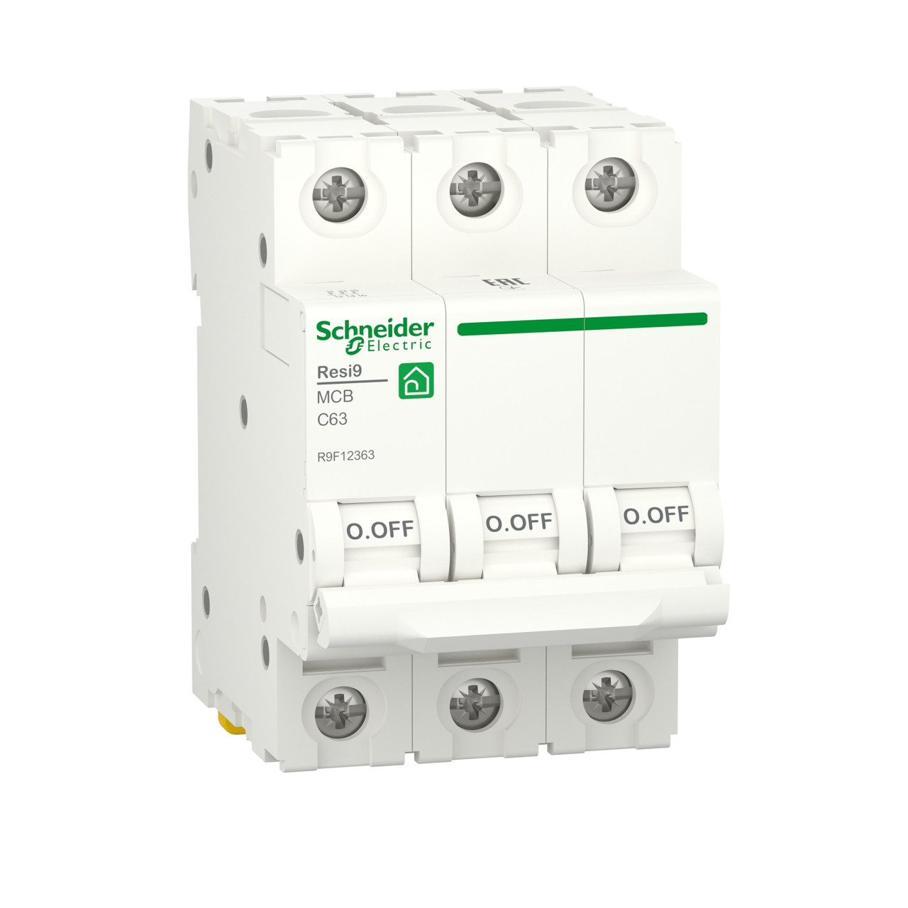 Автоматичний вимикач RESI9 Schneider Electric 63 А, 3P, крива С, 6 кА