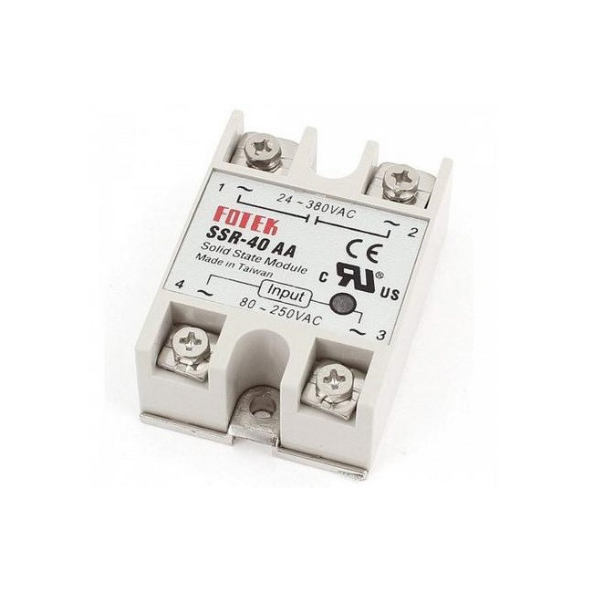 Твердотільне однофазне реле Fotek SSR-40AA 40А AC-AC