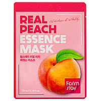 Тканевая маска с экстрактом персика FarmStay Real Peach Essence Mask 23 ml