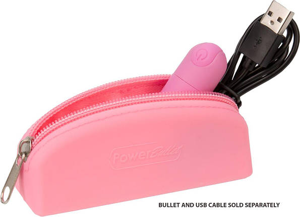 Сумка для зберігання секс-іграшок PowerBullet — Silicone Zippered Bag Pink, фото 1
