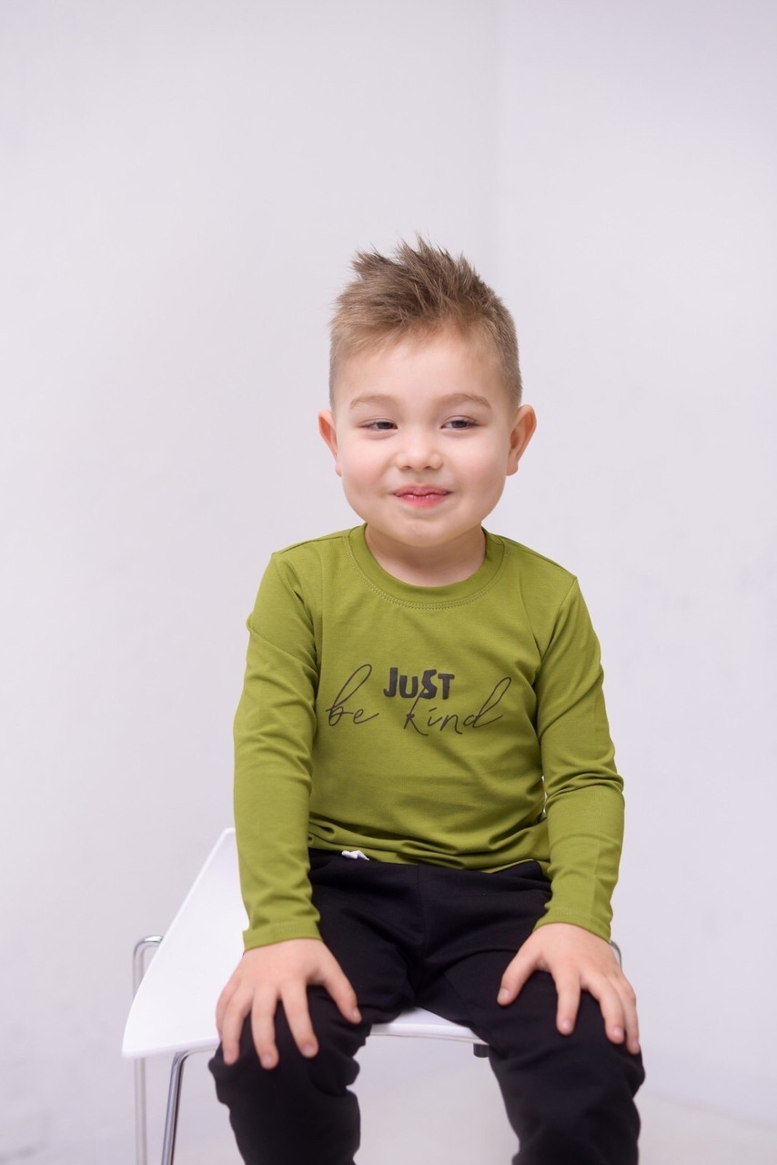 Лонгслів (футболка з довгим рукавом) для хлопчика оливка