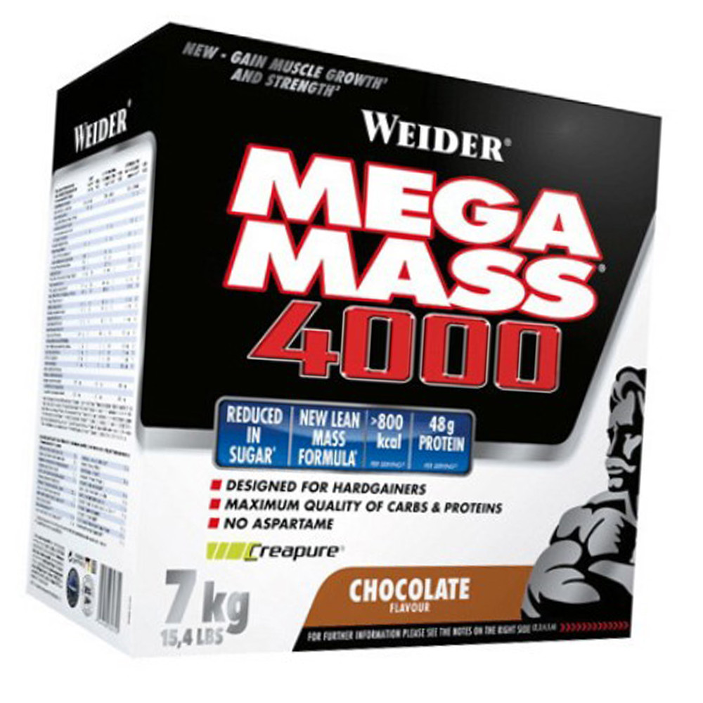 Високовуглеводний гейнер для набору ваги Weider Mega Mass 4000 7 кг