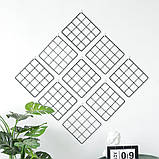 Металева чорна сітка 20х20 см декор квадрати для фото або штучних квітів на стіну, фото 3