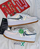 Кросівки жіночі Nike x Travis Scott Air Force білі шкіра демісезонні повсякденні найк аїр форс низькі, фото 7