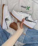 Кросівки жіночі Nike x Travis Scott Air Force білі шкіра демісезонні повсякденні найк аїр форс низькі, фото 11