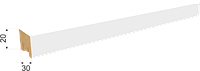 Рейка интерьерная МДФ Милана Белый 30*20*2700 мм