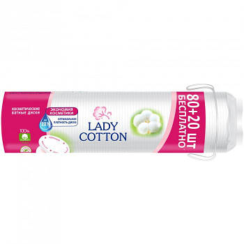 Диски ватні косметичнi Lady Cotton 80+20 шт