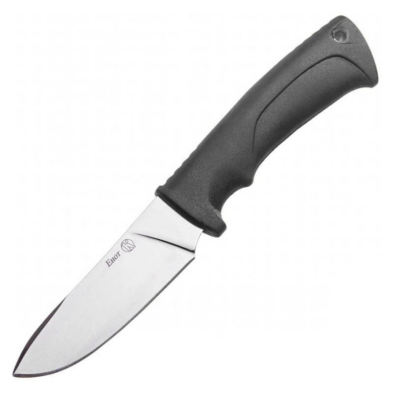 Нож фиксированный Кизляр Енот (длина: 230мм, лезвие: 106мм), черный, ножны пластик - фото 1 - id-p1565708499