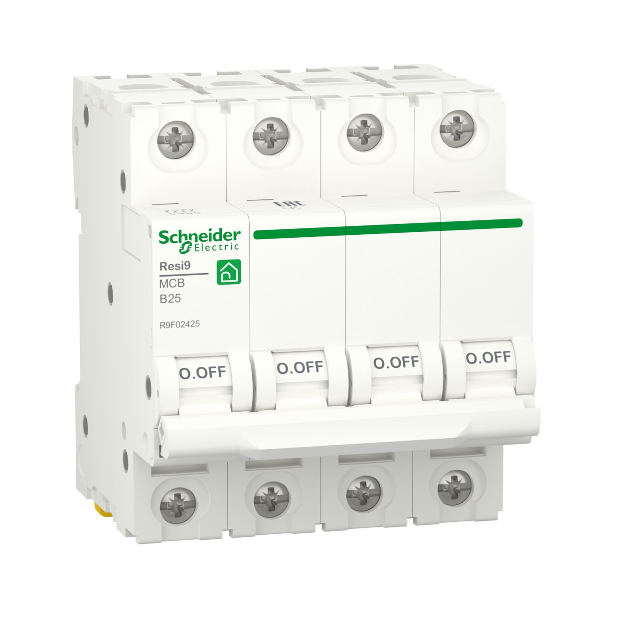 Автоматический выключатель Resi9 Schneider Electric 25 A, 4P, Curve B, 6k