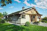 MS-020. Сучасний одноповерховий будинок із двоскатною покрівлею, фото 2