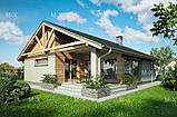 MS-020. Сучасний одноповерховий будинок із двоскатною покрівлею, фото 3