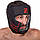 Шкіряний шолом боксерський з повним захистом Zelart з чохлом VL-3151 чорний-червоний, фото 6