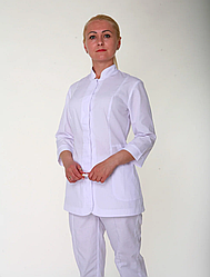 Медичний жіночий костюм класичний білий