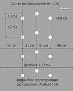 Агроволокно Agreen черно-белое с перфорацией (1,6 х 100 м) 3 отв., мульчирующее агроволокно