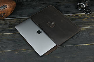 Чохол для MacBook Дизайн №35 з натуральної шкіри колір Шоколад, фото 3