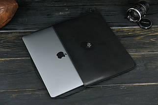 Чохол для MacBook Дизайн №35 з натуральної шкіри колір Чорний, фото 2