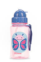 Поилка бутылочка бутылка, поильник с трубочкой с бабочкой для девочки Skip Hop Zoo Straw Bottle, Butterfly США
