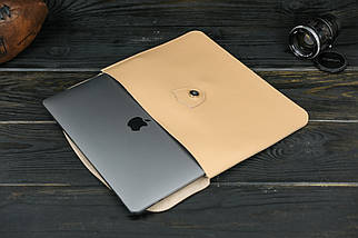 Шкіряний чохол для MacBook Air 13" (2018-2021) Дизайн №35, натуральна шкіра Grand, колір Бежевий, фото 3